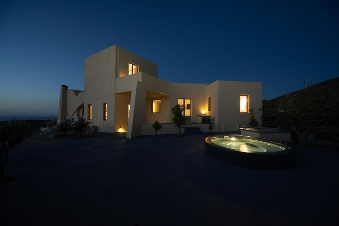 Estate at night with jacuzzi